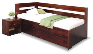 Rohová postel s úložným prostorem Valentin-Levá, 80x200, 90x200 cm, masiv smrk