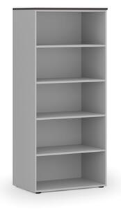 Kancelářský regál PRIMO GRAY, 1781 x 800 x 500 mm, šedá/wenge
