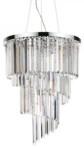 Ideal Lux 166247 závěsné stropní svítidlo Carlton 12x40W|E14 - chrom, křišťál
