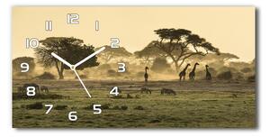 Skleněné hodiny na stěnu Žirafa savana pl_zsp_60x30_f_64472028