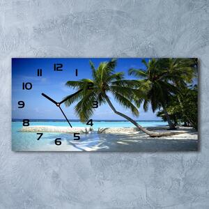 Skleněné hodiny na stěnu Tropická pláž pl_zsp_60x30_f_64894239