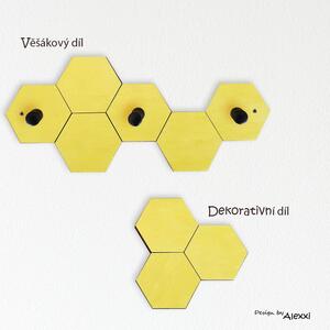 Medová plástev - nástěnný věšák Dekorativní díl