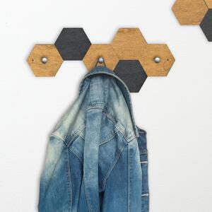 Nástěnný věšák HEXAGONY 2 Jednobarevné Satin chrom Délka 32 cm