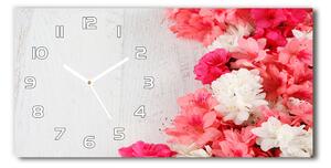 Moderní skleněné hodiny na stěnu Květiny pl_zsp_60x30_f_65120570