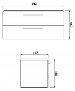 Cersanit Mille - sada závěsné skříňky a umyvadla 100cm, bílá, S801-330-DSM