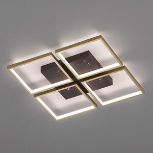 LED stropní světlo Pix, hnědá, 4 zdroje 54x54cm
