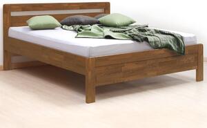 Zvýšená postel dvoulůžko z masivu Karlo-oblé, masiv dub cink