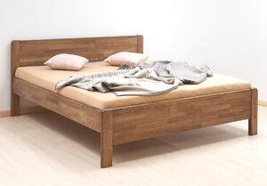 Zvýšená postel dvoulůžko z masivu Sofi-oblá, masiv dub cink