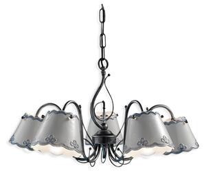 Ferroluce Závěsné vintage svítidlo RAVENNA, ∅ 60 cm, 5xE14