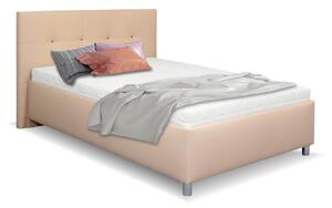 Čalouněná postel s úložným prostorem Crissy, 140x200, světle hnědá