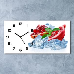 Skleněné hodiny na stěnu tiché Granátové jablko s ledem pl_zsp_60x30_f_66694236
