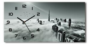 Skleněné hodiny na stěnu Mlha nad Dubajem pl_zsp_60x30_f_67144180