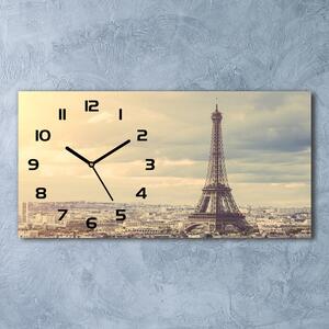 Skleněné hodiny na stěnu Eiffelova věž Paříž pl_zsp_60x30_f_67211214