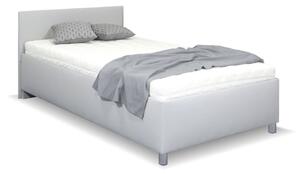 Zvýšená čalouněná postel s úložným prostorem Lyoneta, 90x200, světle šedá