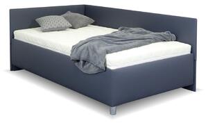 Zvýšená čalouněná postel s úložným prostorem Ryana, 90x200, tmavě šedá