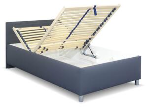 Zvýšená čalouněná postel Lyoneta, s úložným prostorem, 140x200
