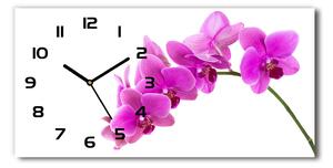 Skleněné hodiny na stěnu Růžová orchidej pl_zsp_60x30_f_67691978