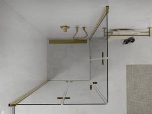 Mexen Lima Duo sprchový kout se skládacími dveřmi 100 x 100 cm, 6mm čiré sklo, zlatý profil, 856-100-100-50-00-02