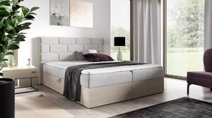 Čalouněná jednolůžková postel 120x220 CHANTELLE 9 - nordic teak / světle šedá 2 + topper ZDARMA