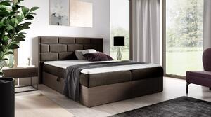 Čalouněná jednolůžková postel 120x220 CHANTELLE 9 - tmavý dub / hnědá + topper ZDARMA
