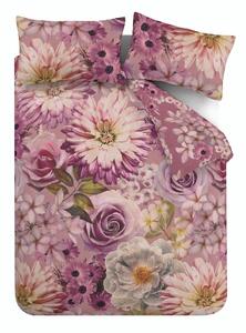 Růžové povlečení na jednolůžko 135x200 cm Rosemoor Floral – RHS