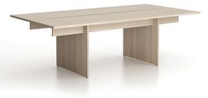 Stůl jednací SOLID + 2x přísed, 2400 x 1250 x 743 mm, dub přírodní