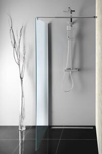 Aqualine, WALK-IN stěna na instalaci na zeď se vzpěrou, jednodílná, 700 mm, čiré sklo, WI071