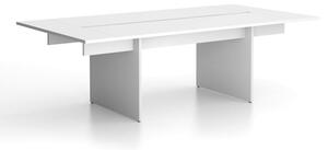 Stůl jednací SOLID + 2x přísed, 2400 x 1250 x 743 mm, bílá