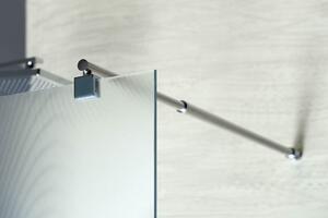 Aqualine, WALK-IN stěna na instalaci na zeď se vzpěrou, jednodílná, 700 mm, čiré sklo, WI071