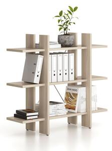 Kancelářský regál nízký krátký SOLID, 1250 x 400 x 1075 mm, dub přírodní
