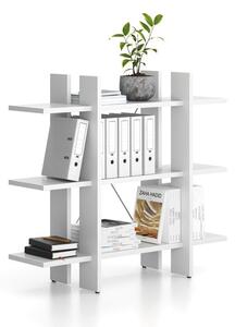 Kancelářský regál nízký krátký SOLID, 1250 x 400 x 1075 mm, bílá