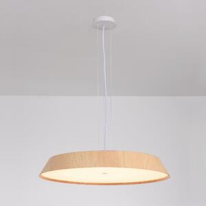 ACB Iluminacion Závěsné LED svítidlo CORA, 50W, Ø 61 cm, CRI90, CCT switch 2700-3000K Barva: Dubové dřevo-bílá, Stmívání a řízení: ON/OFF