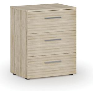 Kancelářská komoda ke stolu PRIMO WOOD, 740 x 600 x 420 mm, dub přírodní