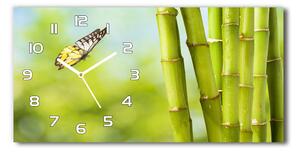 Skleněné hodiny na stěnu tiché Bambus a motýl pl_zsp_60x30_f_69817087