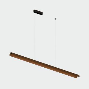 ACB Iluminacion Závěsné lineární LED svítidlo ALMA, 22W, d. 150 cm, CRI90, CCT switch 2700-3000K Barva: Ořechové dřevo-černá, Stmívání a řízení: ON/OFF