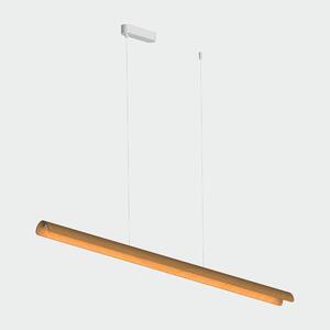 ACB Iluminacion Závěsné lineární LED svítidlo ALMA, 22W, d. 150 cm, CRI90, CCT switch 2700-3000K Barva: Dubové dřevo-bílá, Stmívání a řízení: ON/OFF