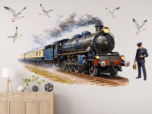 Vlak Orient express textilní přelepitelné samolepky na zeď arch 75 x 50 cm