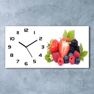 Moderní skleněné hodiny na stěnu Lesní ovoce pl_zsp_60x30_f_70482895