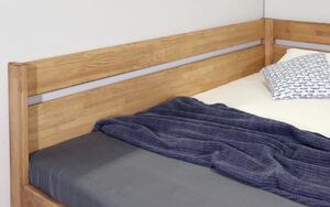 Zvýšená postel jednolůžko s úložným prostorem Academia, masiv buk, Levá