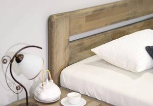 Zvýšená postel jednolůžko s úložným prostorem Primátor, masiv buk