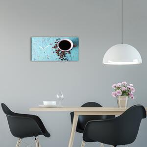 Moderní skleněné hodiny na stěnu Černá káva pl_zsp_60x30_f_71051181