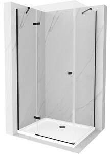 Mexen Roma otočný sprchový kout 80 x 70 cm, Průhledné, Černá + sprchová vanička Flat, Bílá