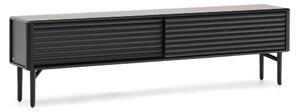 Černý TV stolek v dekoru dubu 200x57x35 cm Lenon – Kave Home