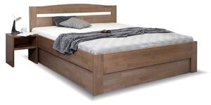Zvýšená manželská postel s úložným prostorem ANTONIO, masiv buk