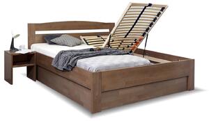 Zvýšená postel s úložným prostorem ANTONIO, masiv buk