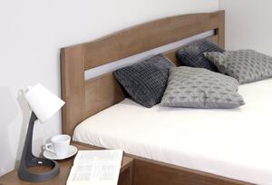 Zvýšená manželská postel s úložným prostorem ANTONIO, masiv buk