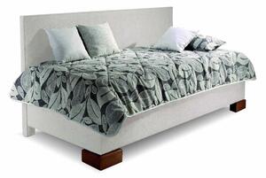 Zvýšená čalouněná postel s úložným prostorem Quatro, dlouhé čelo