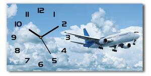 Skleněné hodiny na stěnu Letadlo na nebi pl_zsp_60x30_f_72304948