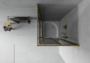 Mexen Rio čtvercový sprchový kout 80 x 80 cm, Grafitově černá, Zlatá + sprchová vanička Rio, Bílá