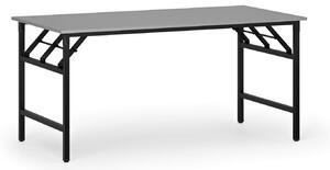 Konferenční stůl FAST READY s černou podnoží, 1600 x 800 x 750 mm, šedá